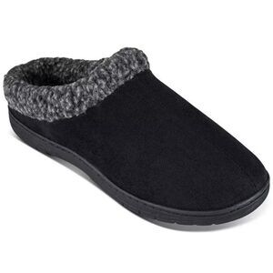 Haggar Men's Faux-Suede Clog Slippers With Fleece Collar